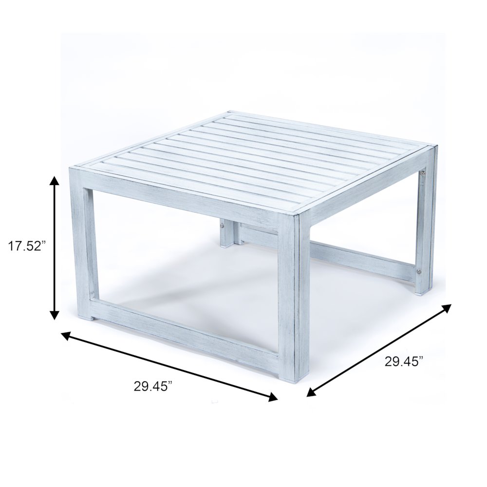 Chelsea Patio Coffee Table With Weathered Grey Aluminum