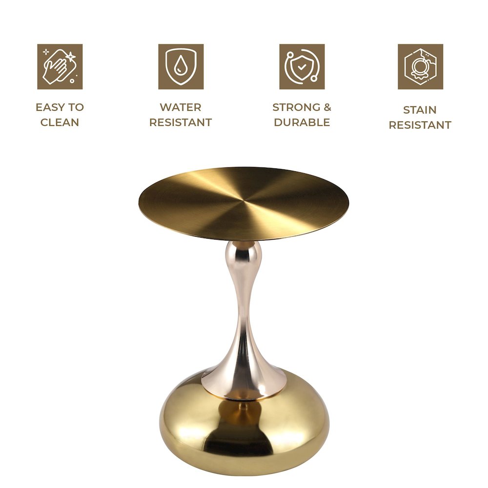 Savoy Collection Modern End Table In Gold