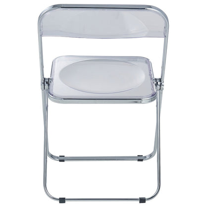 Lawrence Acrylic Folding Chair With Metal Frame, Set of 2