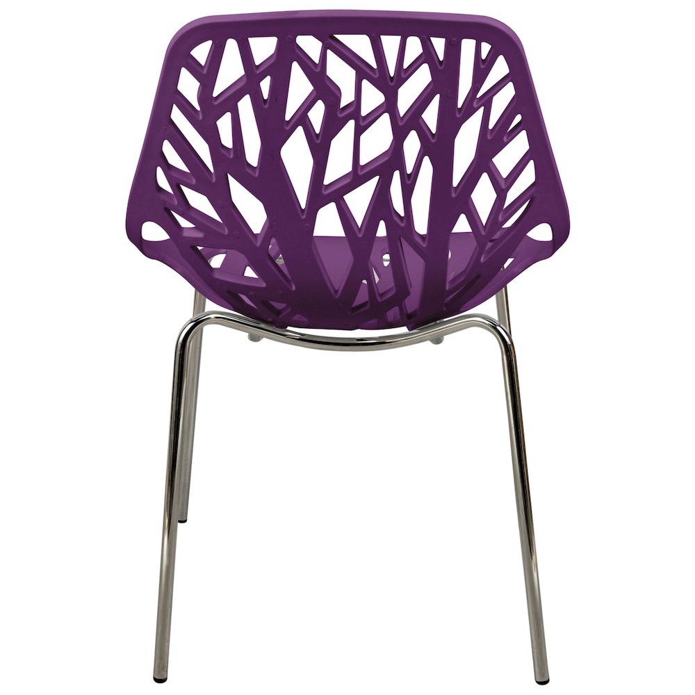 Modern Asbury Dining Chair w/ Chromed Legs, Set of 4