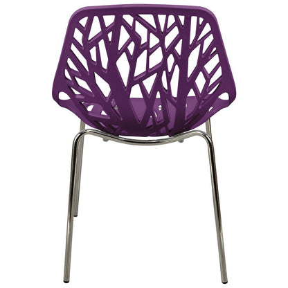 Modern Asbury Dining Chair w/ Chromed Legs, Set of 4