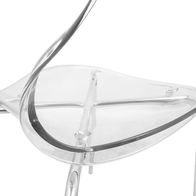 Modern Oyster Transparent Side Chair, Set of 2