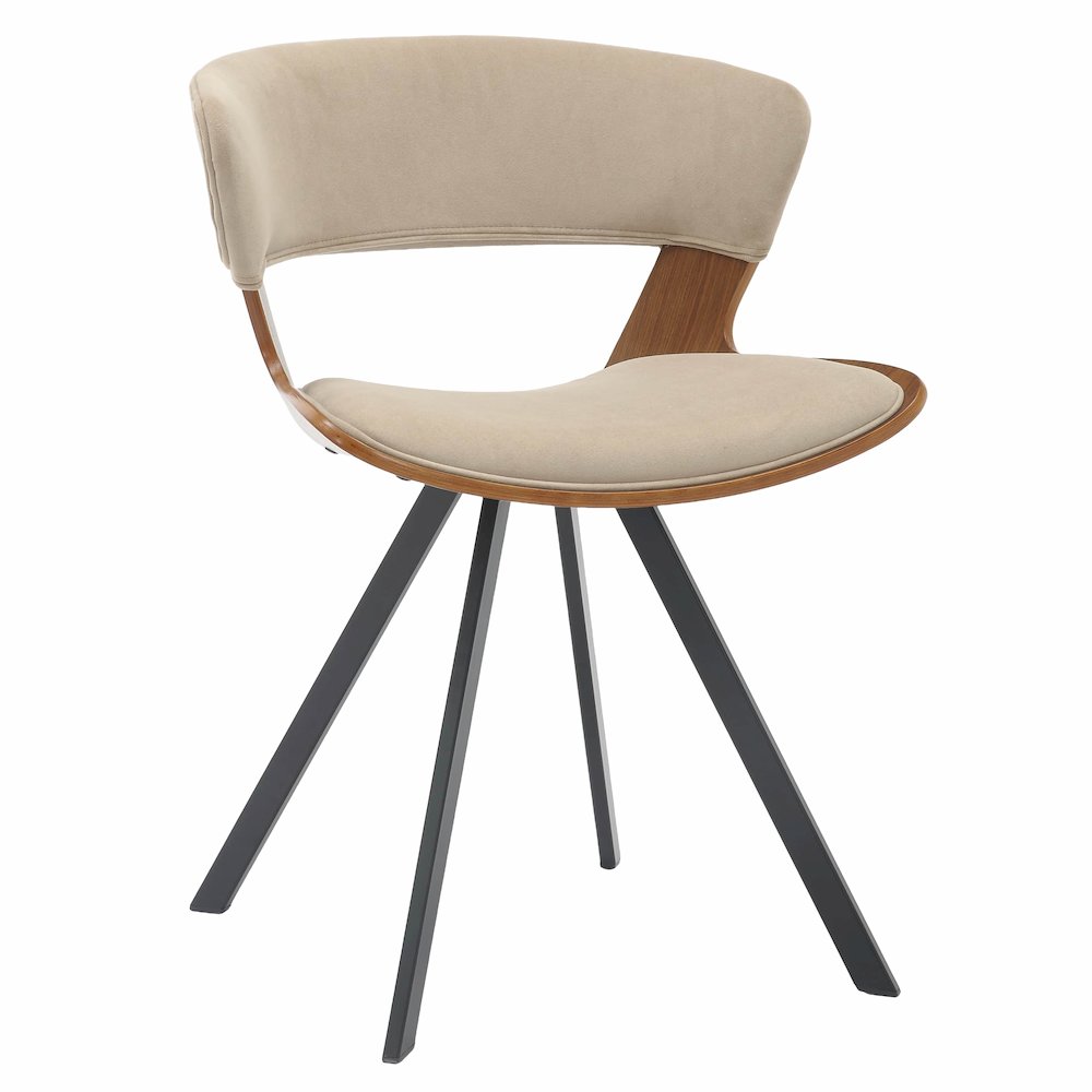 Wooden Dining Chair Modern style Nymia Collection Walnut Color in Light Brown