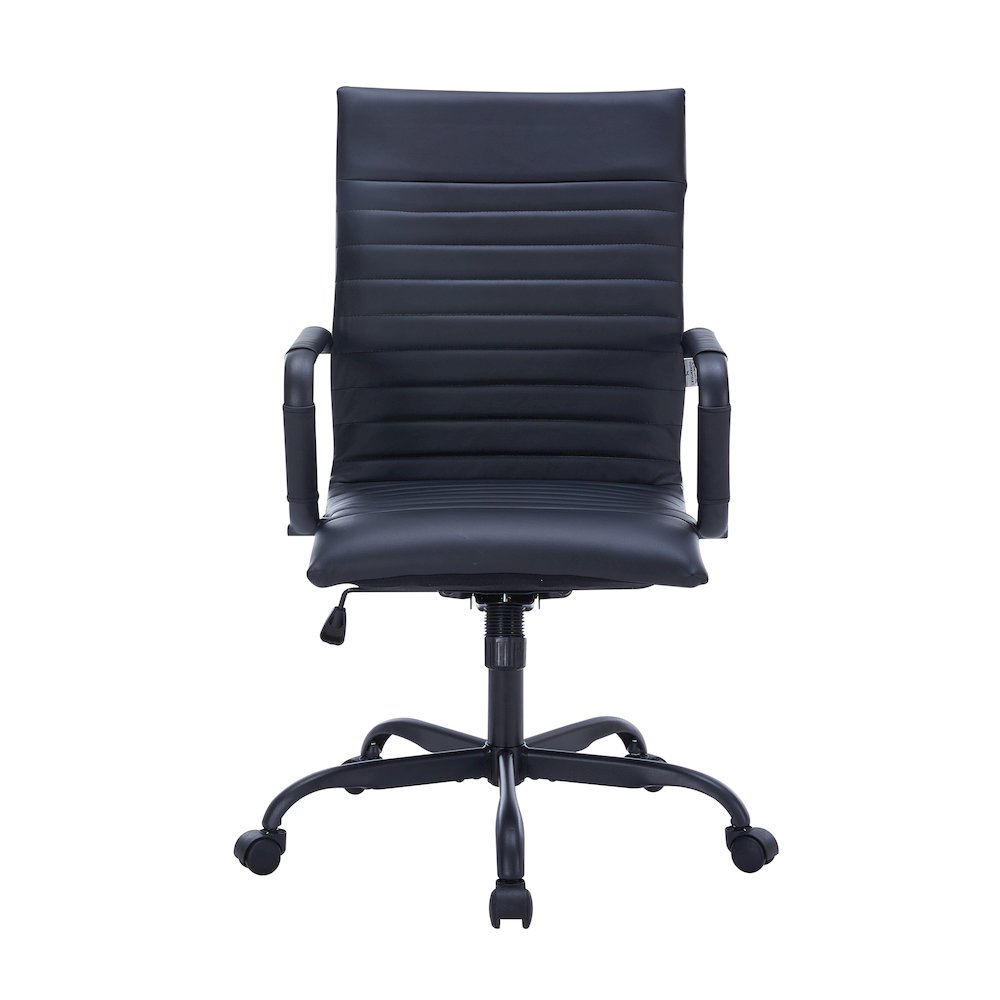 Harris Leather Home High-Back Office Chair in Black