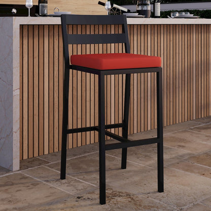 Chelsea Collection Modern Aluminum Outdoor Bar Chair Set of 2