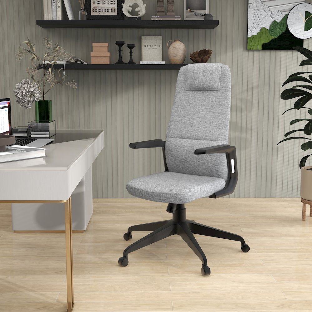 Nexa Collection Modern Office Chair In Grey Fabric