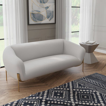 Zuno Three-Seater Sofa Upholstered in Velvet Wide Couch