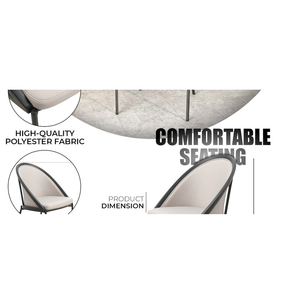 Urbane Collection Modern Dining Chair in Light Grey