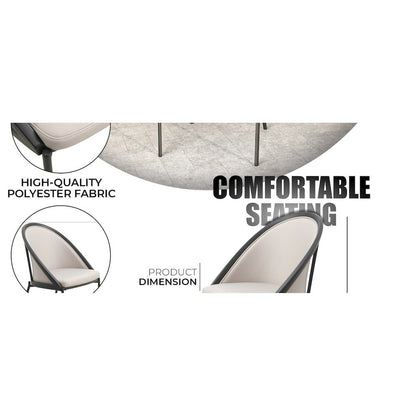 Urbane Collection Modern Dining Chair in Light Grey