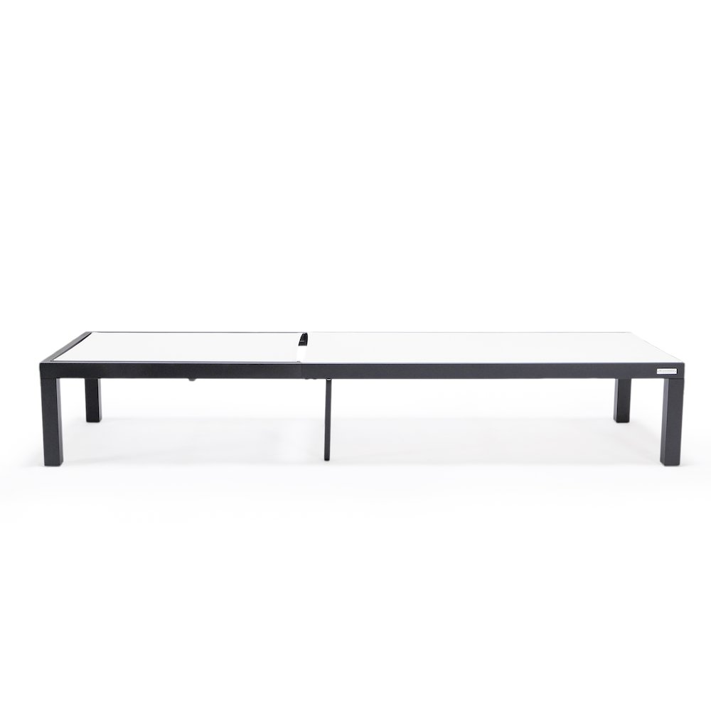 Marlin Patio Chaise Lounge Chair With Black Aluminum Frame, Set of 2 in White