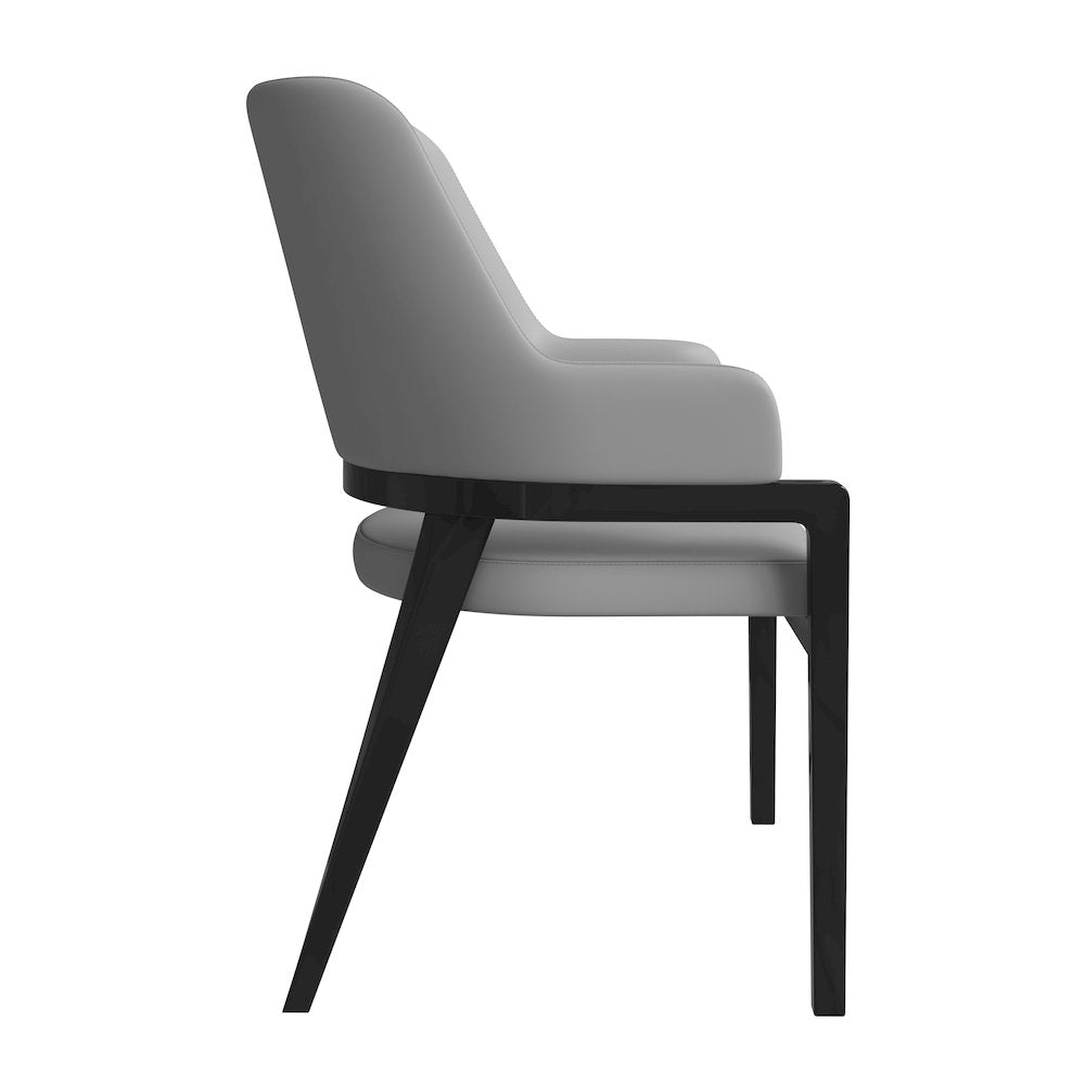 Ethora Collection Modern Wooden Dining Chair in Grey