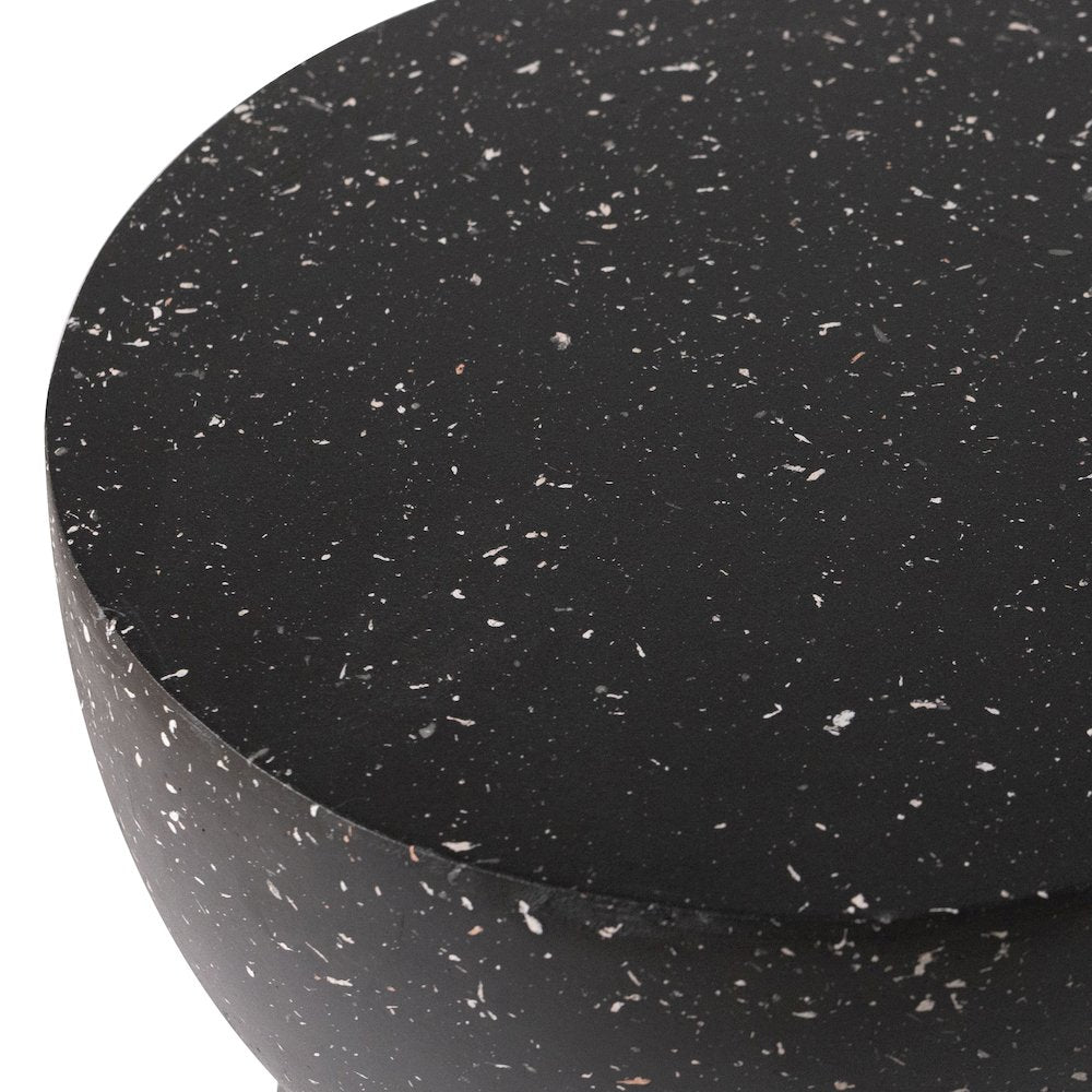 Sage Collection Fiberglass Outdoor Side Table in Black