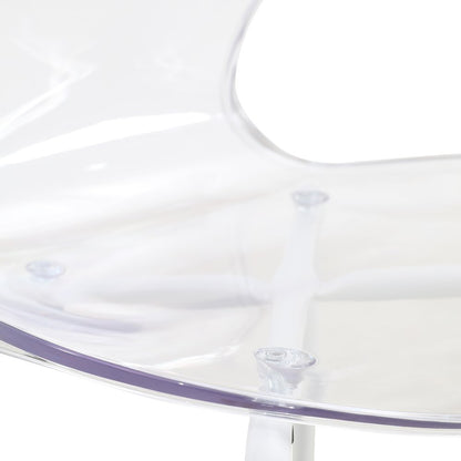 Modern Oyster Transparent Side Chair in White Base Set of 2