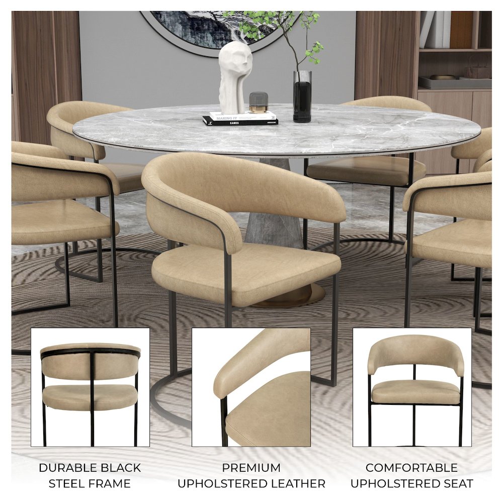 Aero Collection Modern Dining Chair in Toupe