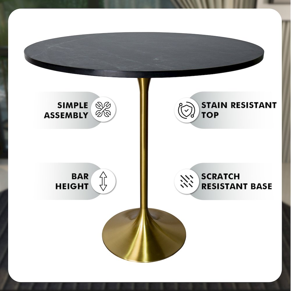 Verve Collection Modern Bar Height Table