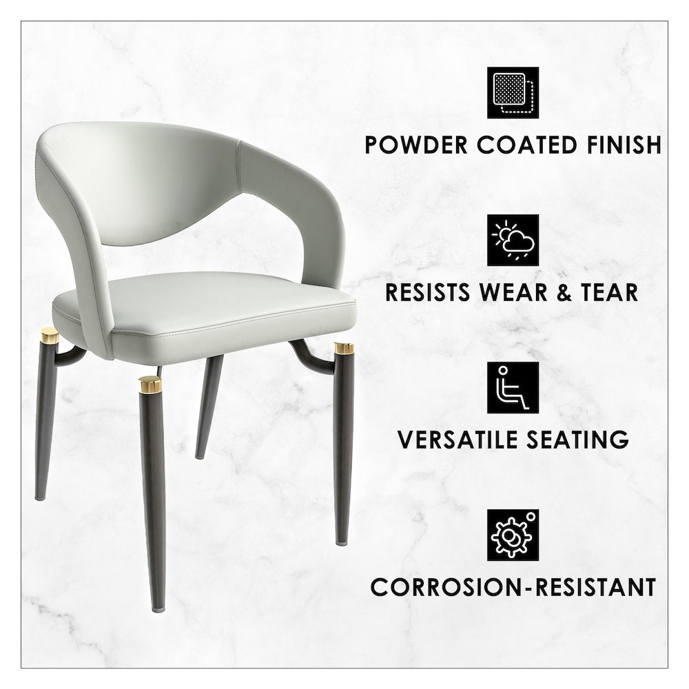 Entice Collection Modern Dining Chair Set of 2 in Grey