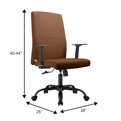 Evander Series Office Guest Chair in Dark Brown Leather
