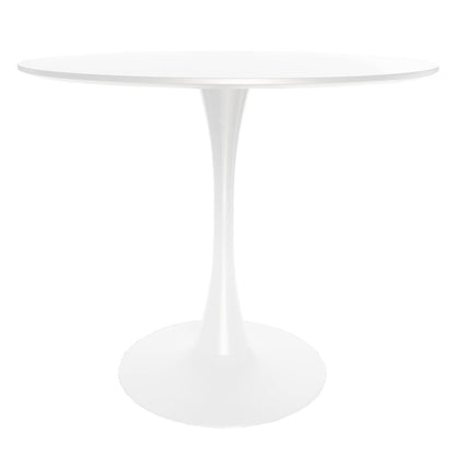 5-Piece Dining Set Round White MDF Dining Table