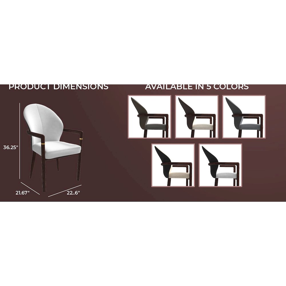 Opaline Series Elegant Wooden Dining Chair in Black Velvet and White