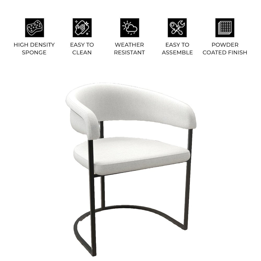 Aero Collection Modern Dining Chair in White