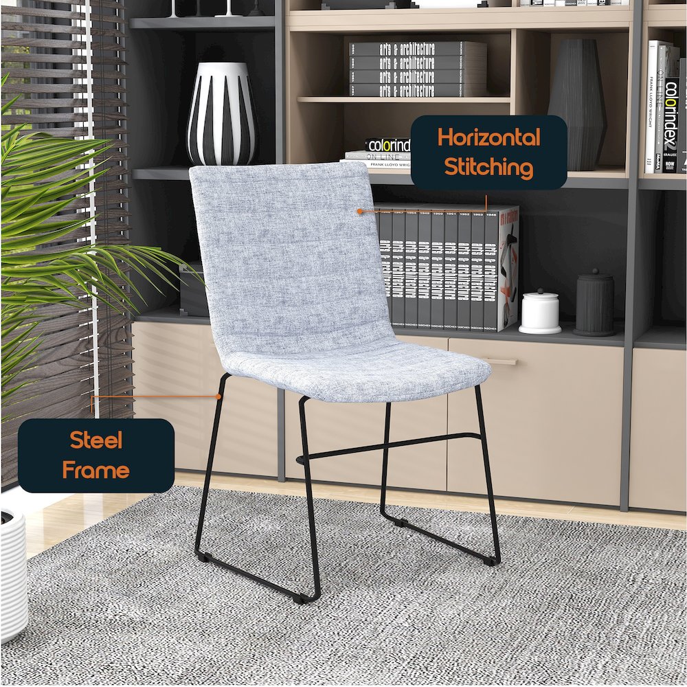 Zylar Series Office Guest Chair in Grey Fabric