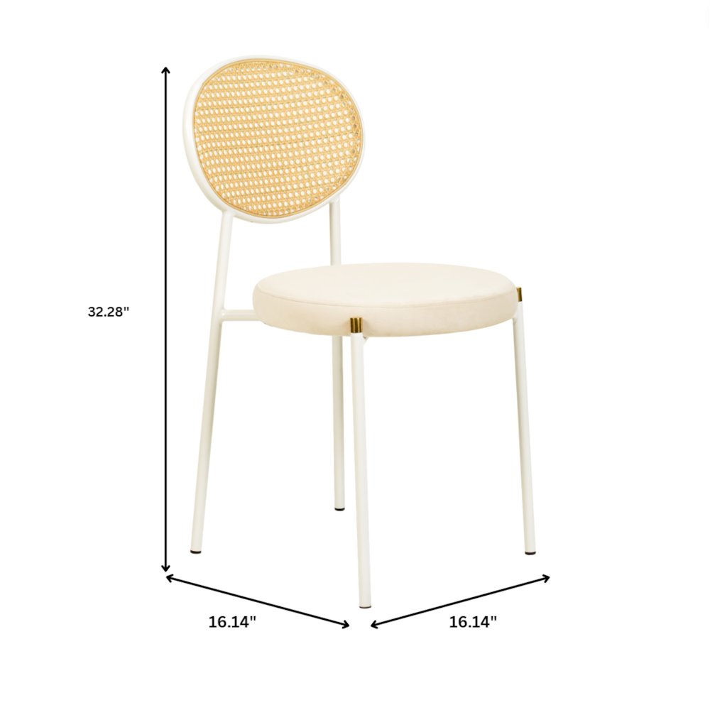 Euston Collection Modern Dining Chair White Frame In Beige