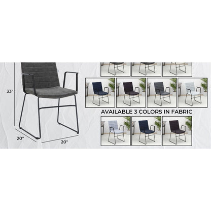 Zylar Series Office Guest Arm Chair in Charcoal Leather