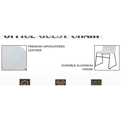 Zylar Series Office Guest Chair in White Leather