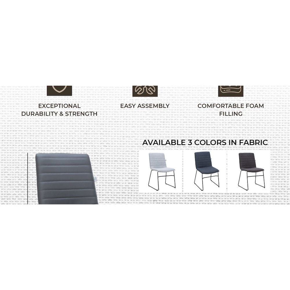 Zylar Series Office Guest Chair in Grey Leather