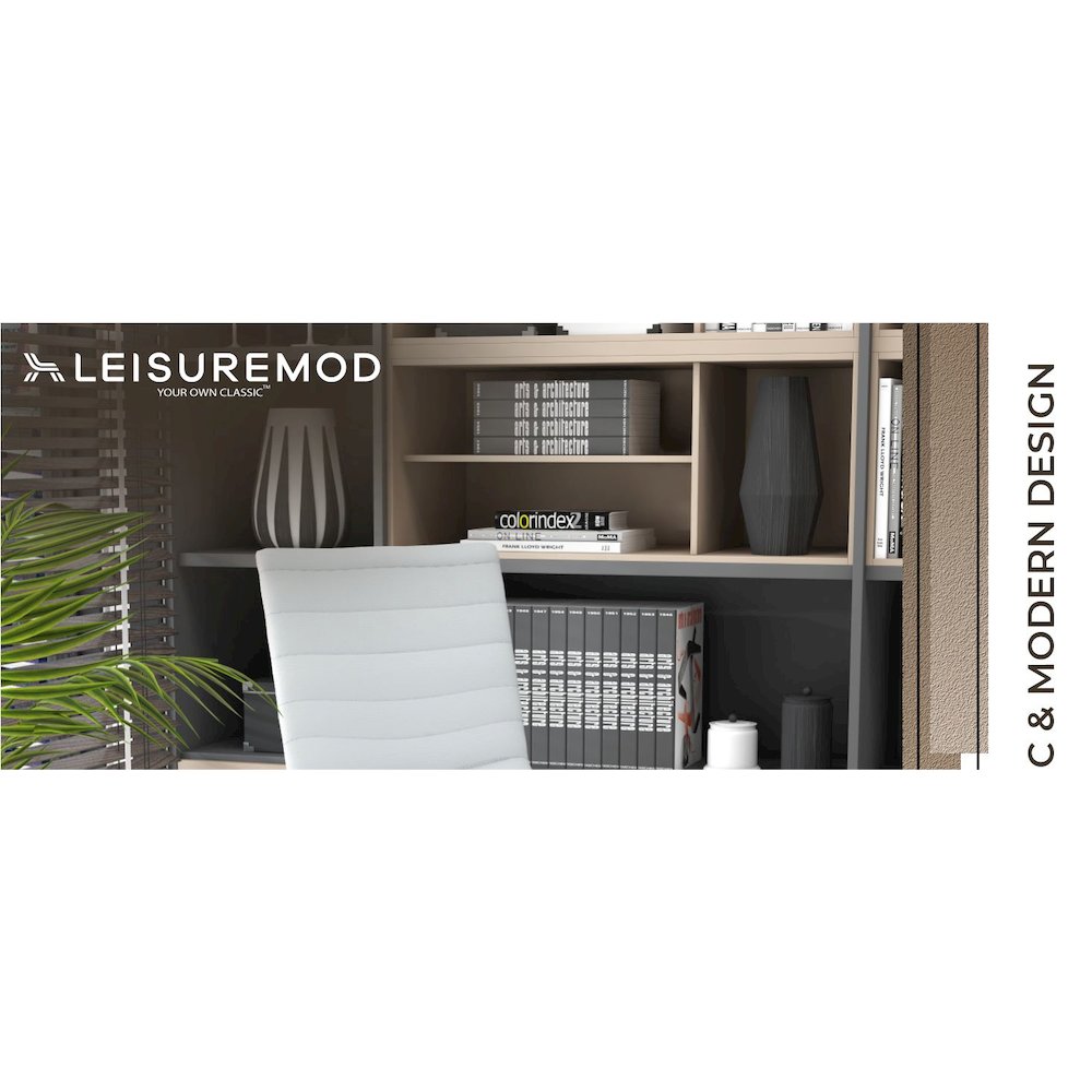 Zylar Series Office Guest Chair in White Leather