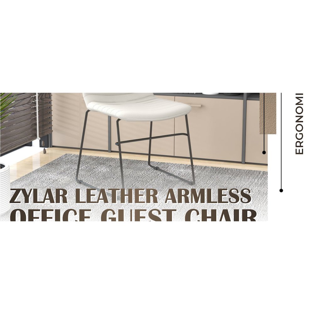 Zylar Series Office Guest Chair in Tan Leather