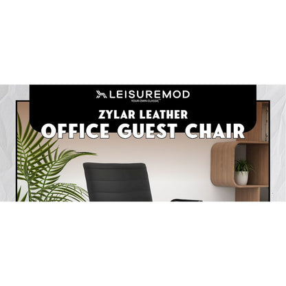 Zylar Series Office Guest Arm Chair in Black Leather