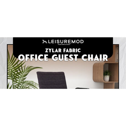 Zylar Series Office Guest Arm Chair in Brown Fabric