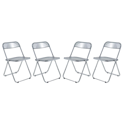 Lawrence Acrylic Folding Chair With Metal Frame, Set of 4