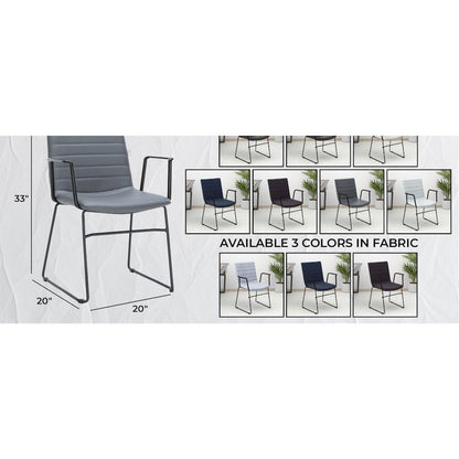 Zylar Series Office Guest Arm Chair in Grey Leather