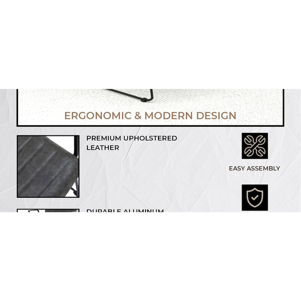 Zylar Series Office Guest Arm Chair in Charcoal Leather