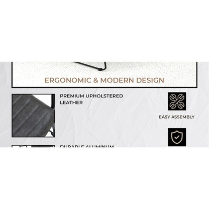Zylar Series Office Guest Arm Chair in Charcoal Leather
