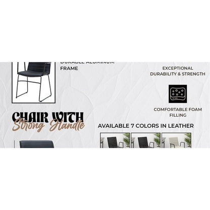 Zylar Series Office Guest Arm Chair in Black Leather