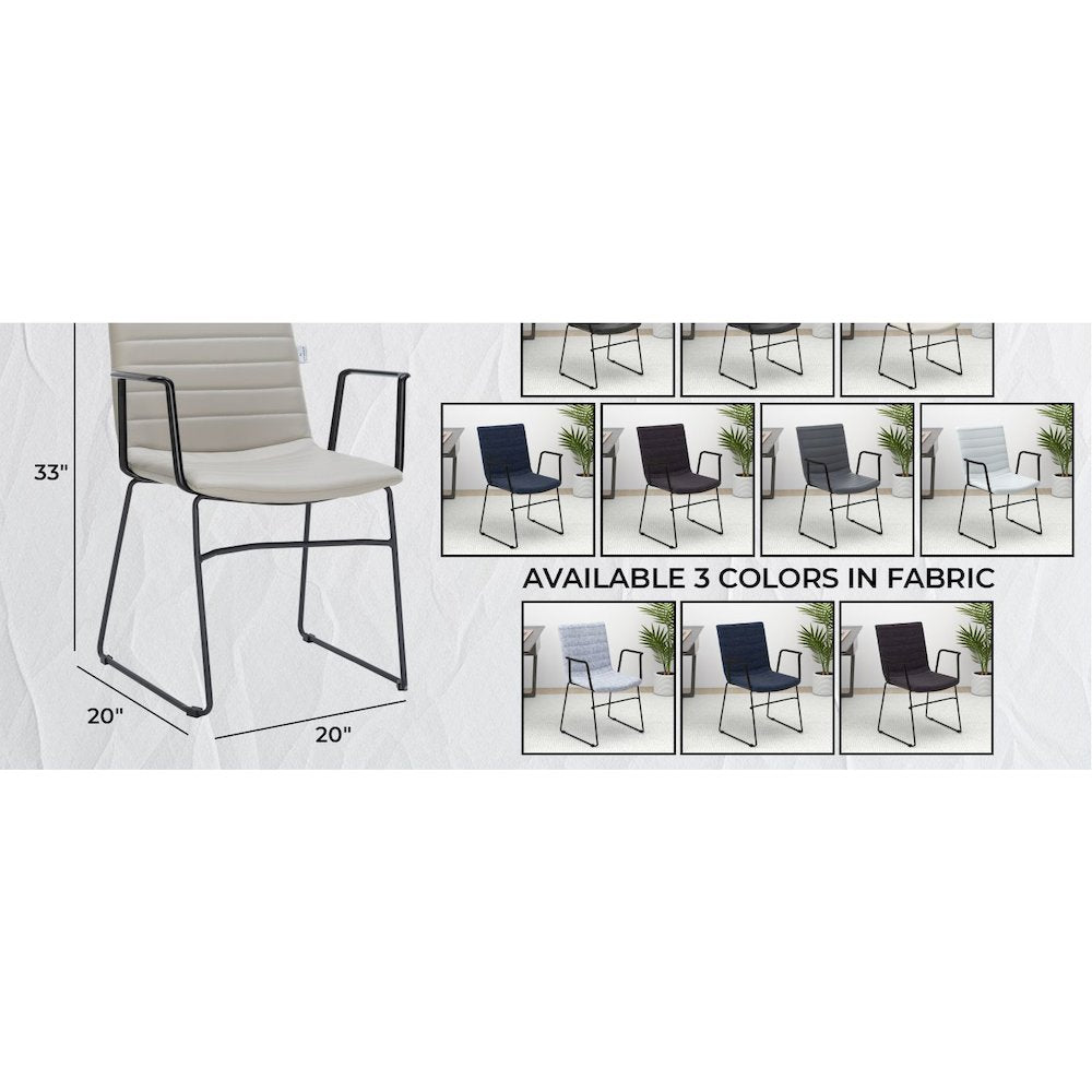 Zylar Series Office Guest Arm Chair in Tan Leather