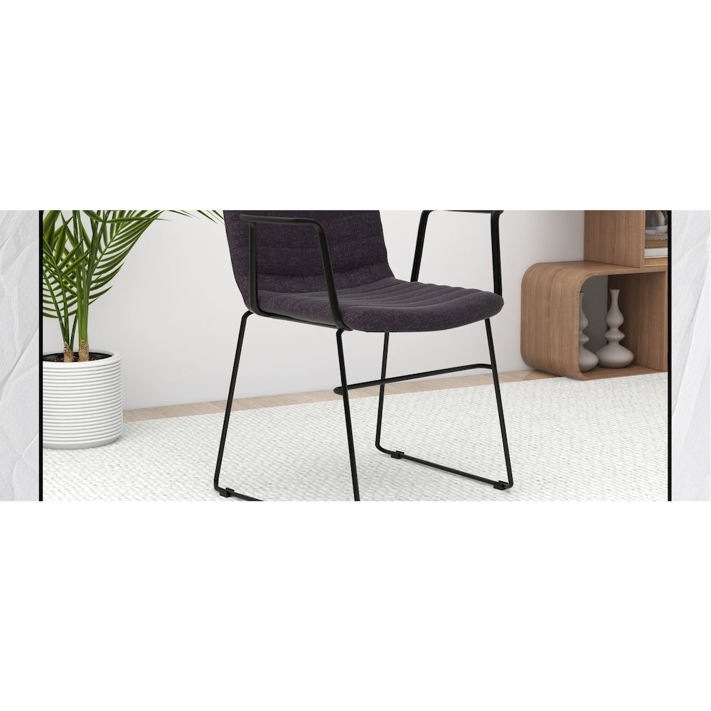 Zylar Series Office Guest Arm Chair in Brown Fabric