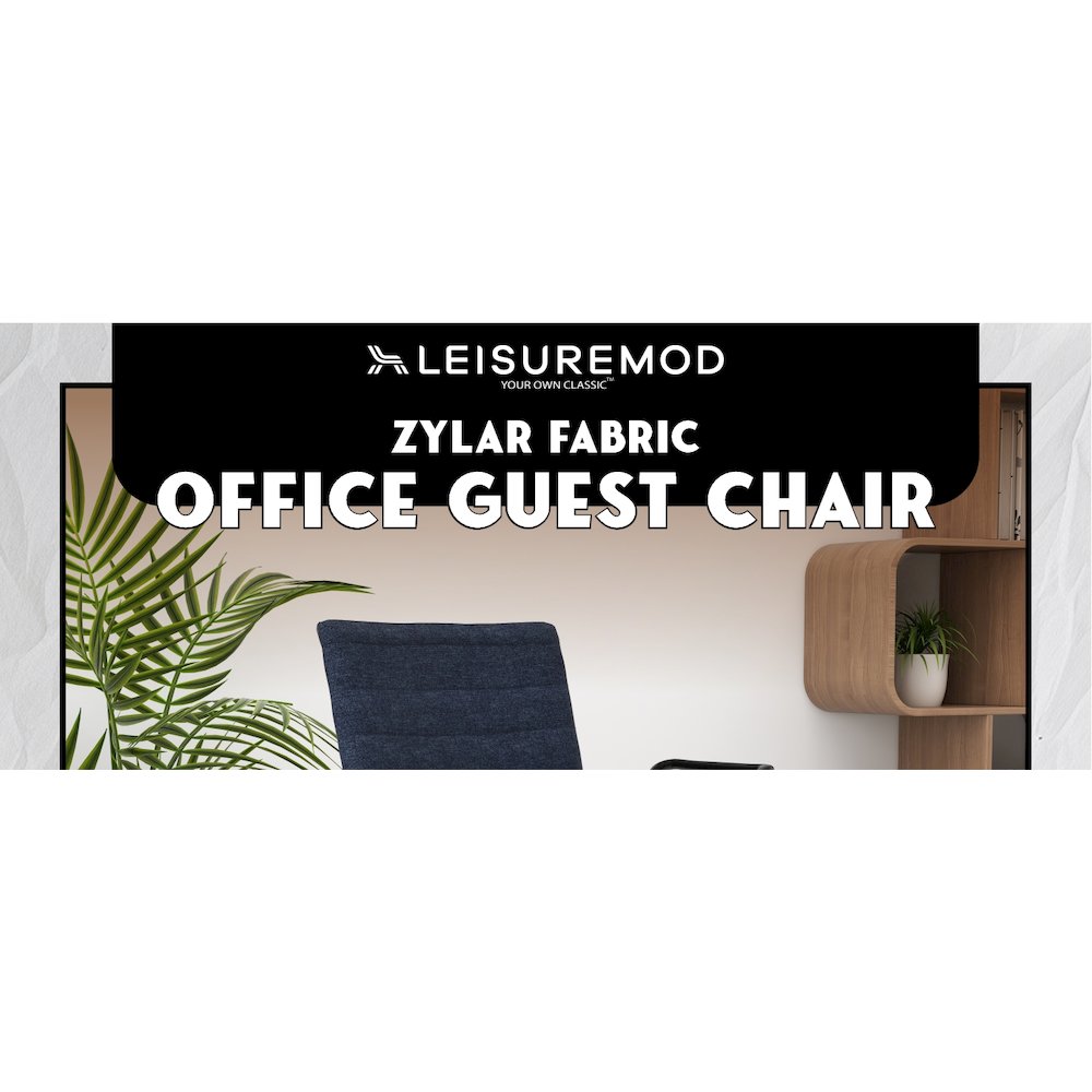 Zylar Series Office Guest Arm Chair in Dark Blue Fabric