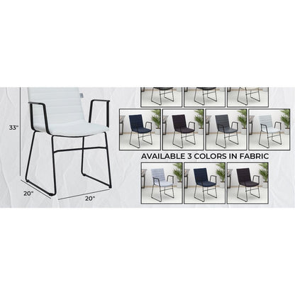 Zylar Series Office Guest Arm Chair in White Leather