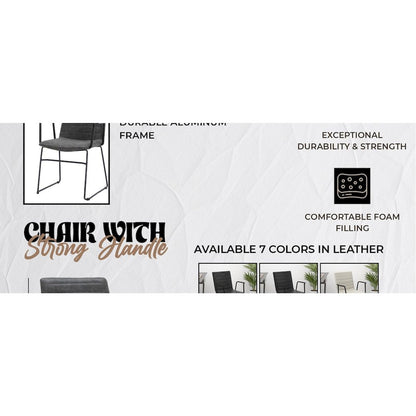 Zylar Series Office Guest Arm Chair in Charcoal Leather