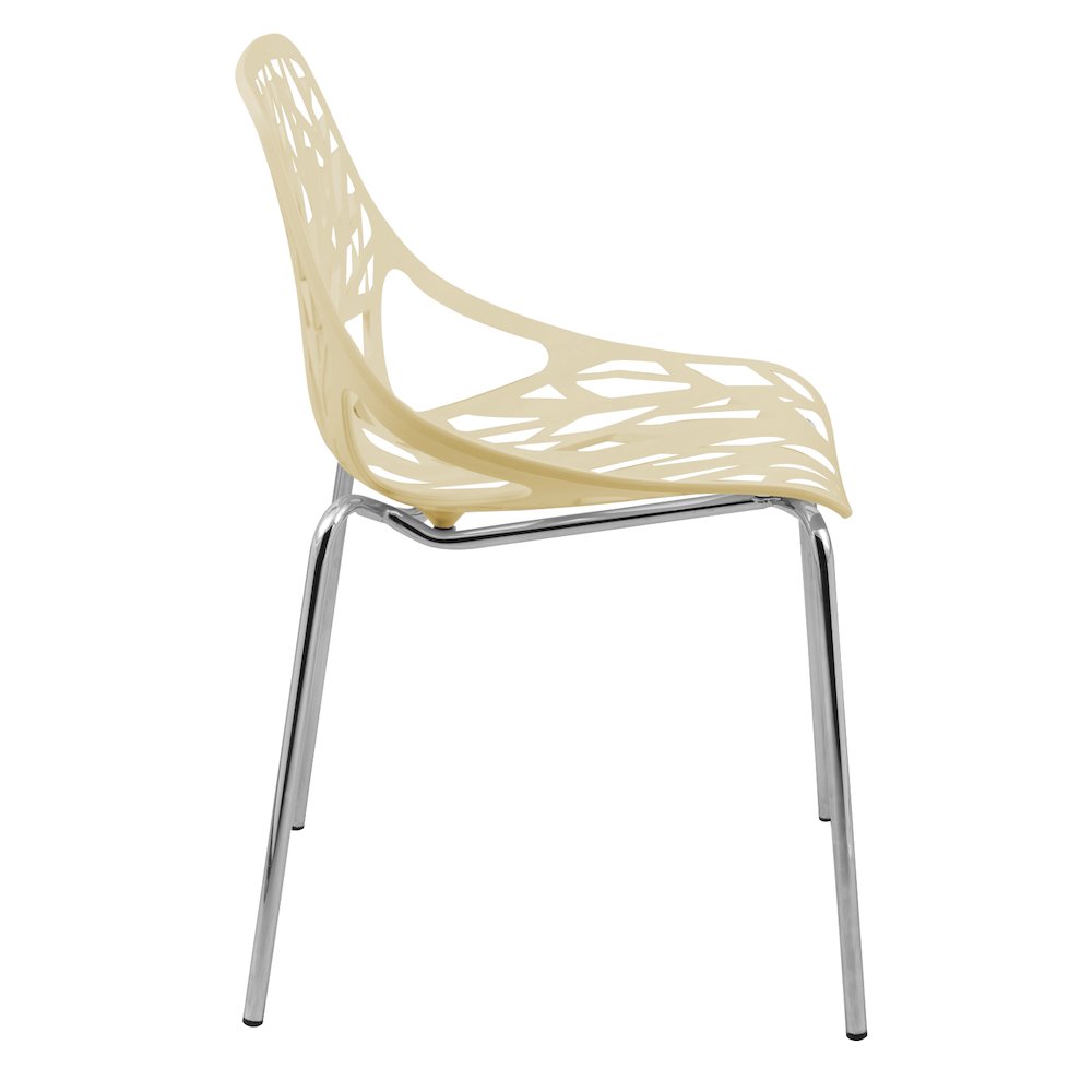 Modern Asbury Dining Chair w/ Chromed Legs, Set of 2