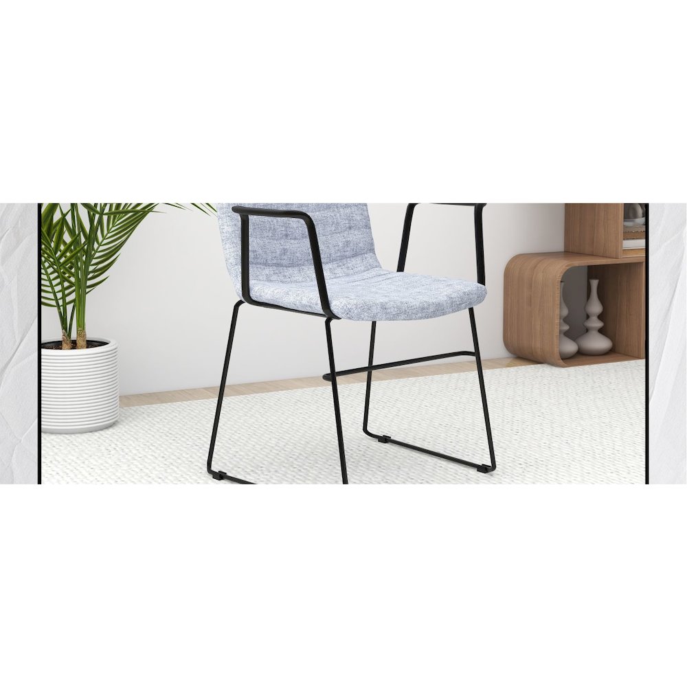 Zylar Series Office Guest Arm Chair in Grey Fabric