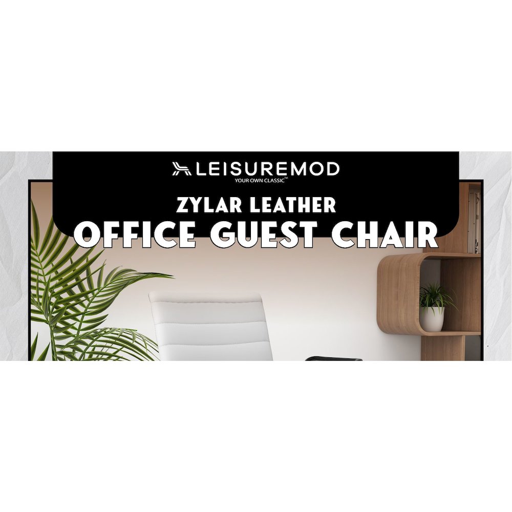 Zylar Series Office Guest Arm Chair in White Leather