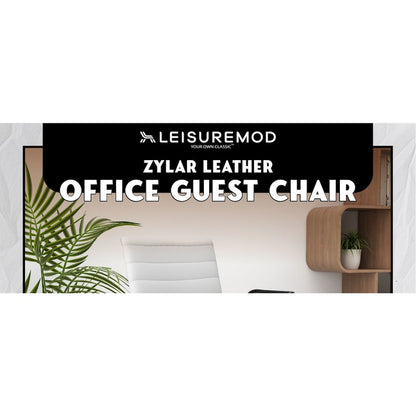 Zylar Series Office Guest Arm Chair in White Leather