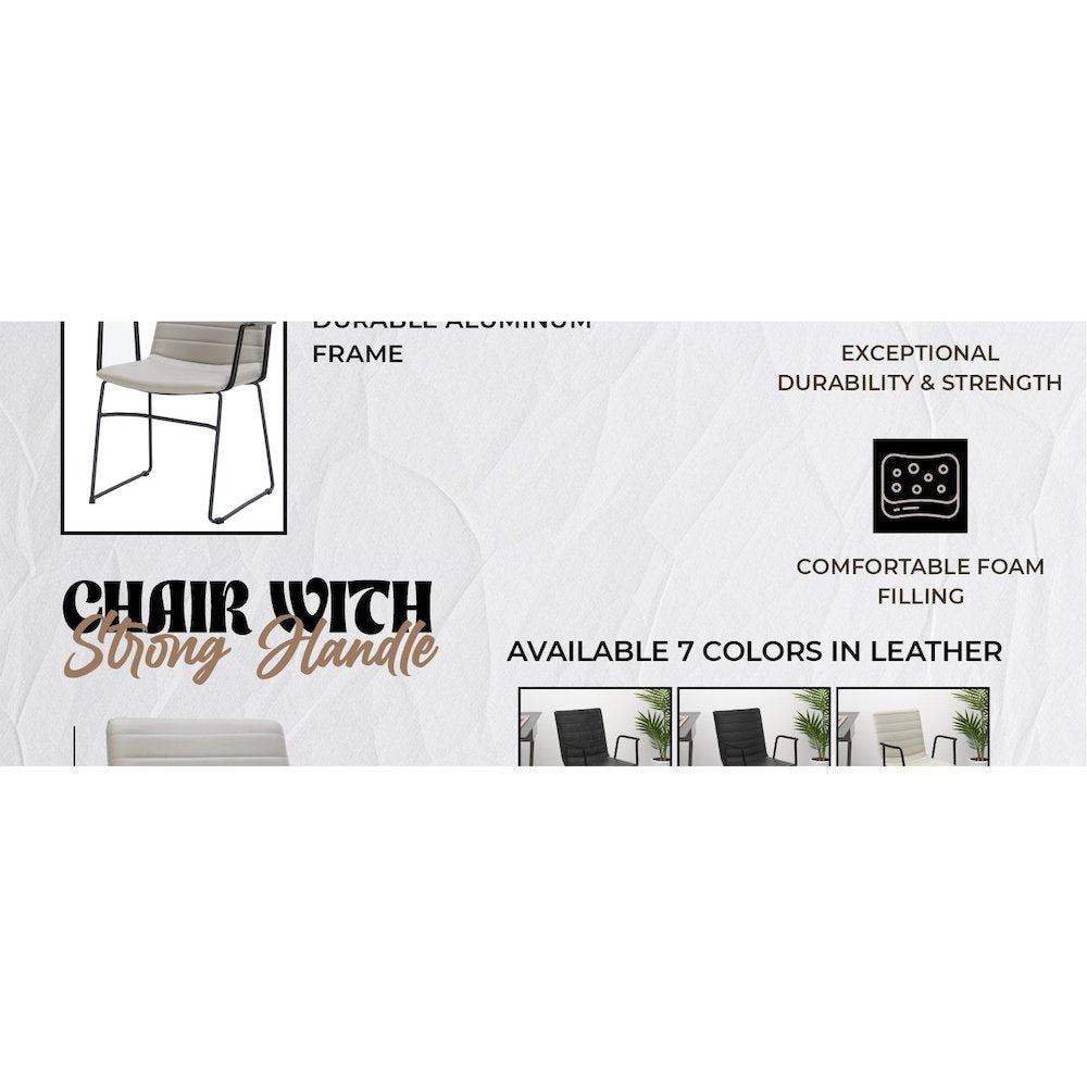 Zylar Series Office Guest Arm Chair in Tan Leather