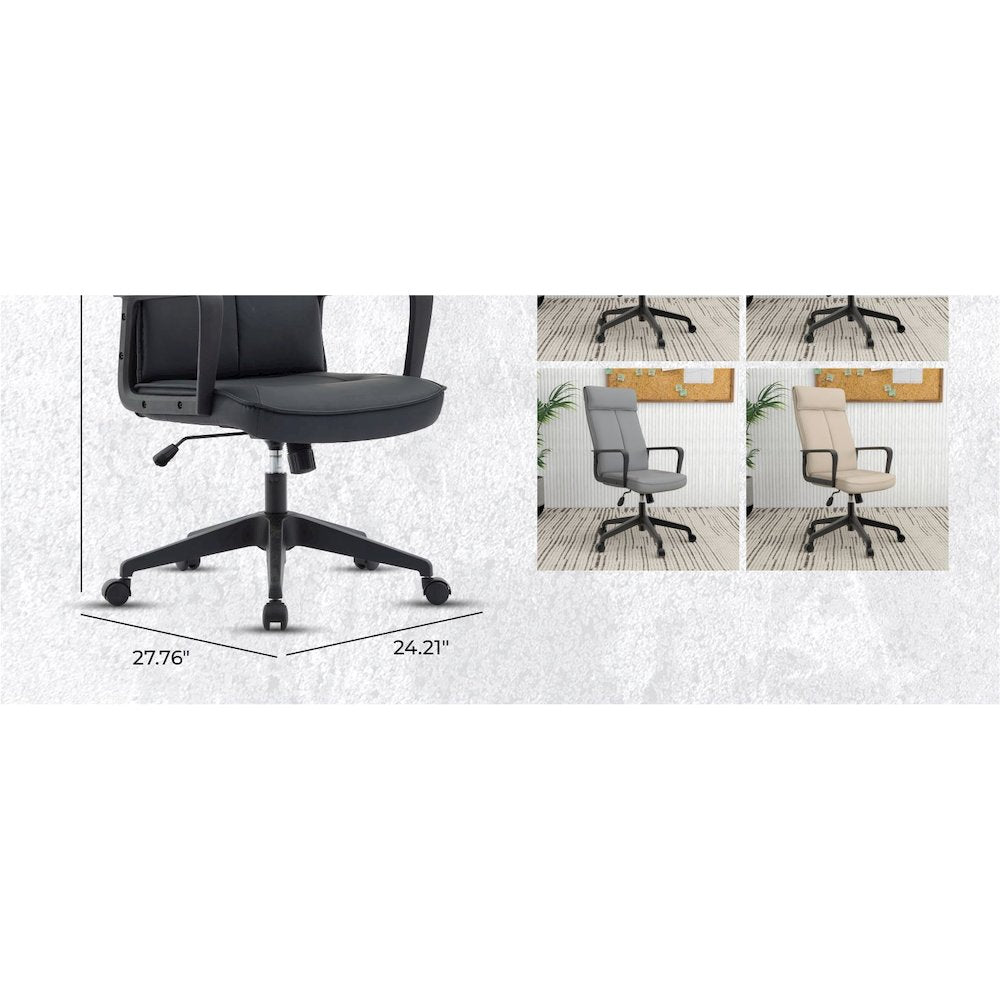 Aiaria Collection Modern Office Chair In Black