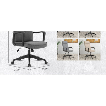 Aiaria Collection Modern Office Chair In Charcoal Fabric